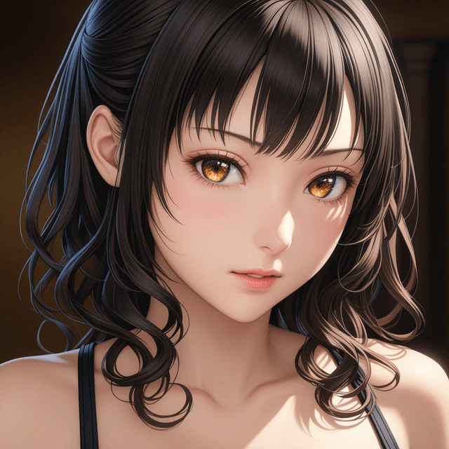 masterpiece, high resolution, photorealistic, detailed,  1 pretty female, rika shiraki from the bible black the eroge, platinum black hair, forehead, bangs, partial vertical curly hair, anime