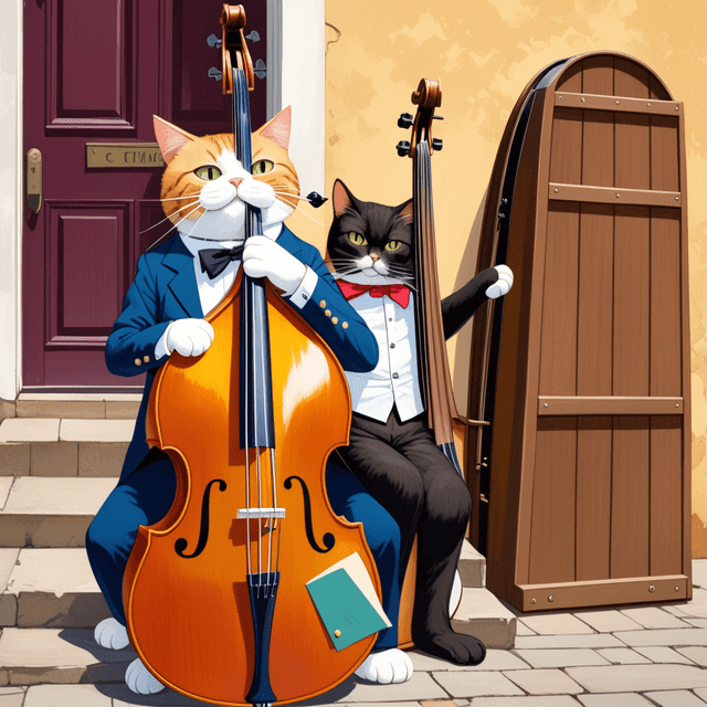 tom the cat playing the contrabass anime